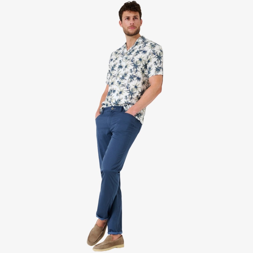 Brax 36/34 Cadiz Straight Pants Blue Print‎ Ultralight